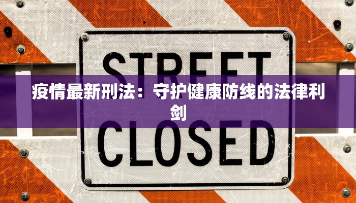 疫情最新刑法：守护健康防线的法律利剑