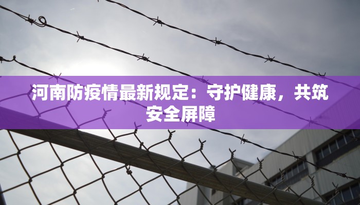 河南防疫情最新规定：守护健康，共筑安全屏障